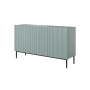Komoda Nicole 150 cm trzydrzwiowa z ryflowanym frontem - szałwia / czarne nóżki - Limitowana oferta